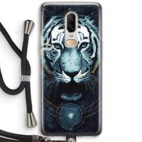Darkness Tiger: OnePlus 6 Transparant Hoesje met koord