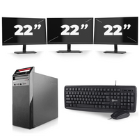 Lenovo ThinkCentre Edge 72 Tower - Intel Core i7-3e Generatie - 16GB RAM - 256GB SSD - Windows 10 + 3x 22 inch Monitor
