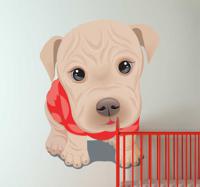 Sticker kinderkamer schattige hond - thumbnail
