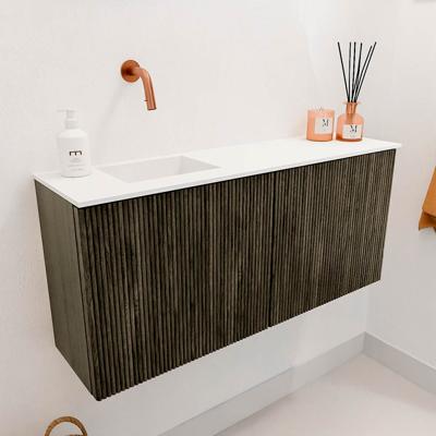 Toiletmeubel Mondiaz Joya | 90 cm | Meubelkleur Shadow | Faye wastafel Talc Links | Zonder kraangat(en) Toiletmeubel Mondiaz Joya | 90 cm | Meubelkleur Shadow | Faye wastafel Talc Links | Zonder kraangat(en)