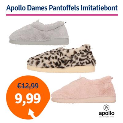 Apollo Pantoffels Dames Imitatiebont Roze-39/40