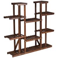 9 Lagen Houten Plantenstandaard Bloemenrek Plantenrek 125 x 25 x 114 cm Bruin