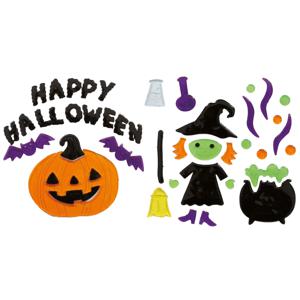 Horror gel raamstickers Happy Halloween - 2x vellen - Halloween thema decoratie/versiering