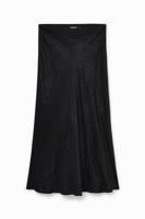 Midirok met getextureerde sierranden - BLACK - XS