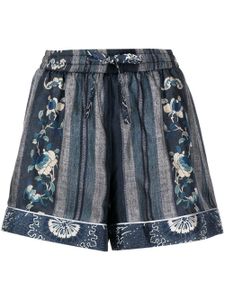 Pierre-Louis Mascia short court à fleurs - Bleu