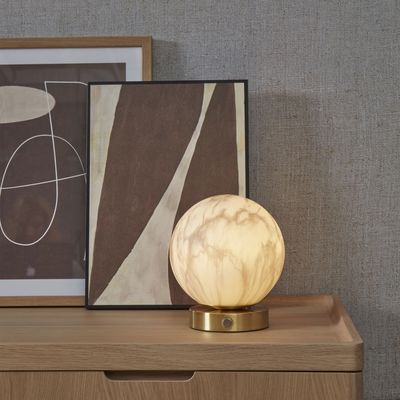 its about RoMi Tafellamp 'Carrara' Glas, Marmerlook, kleur Wit