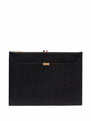 Thom Browne pochette médium à fermeture zippée - Noir