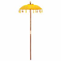 Balinese Parasol Anders Geel x 260 cm Katoen en massief hout