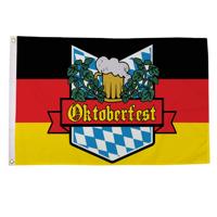 Vlag Oktoberfest Duitsland Beieren - 90 x 150 cm - feestartikelen - Bierfeest thema versiering