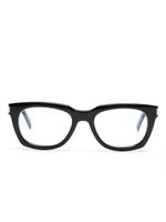 Saint Laurent Eyewear lunettes de vue rectangulaires à logo embossé - Noir - thumbnail