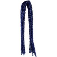 Chenilledraad - 10x - blauw glitter - 8 mm x 50 cm - hobby/knutsel materialen