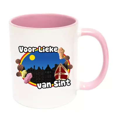 Sinterklaas mok met naam (roze)