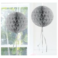 Decoratie honeycomb bol zilver 30 cm van papier