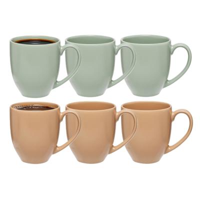 5Five Koffiemokken Venice - 6x stuks - Keramiek - in 2 kleuren - 480 ml - 9 x 11 cm