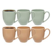 5Five Koffiemokken Venice - 6x stuks - Keramiek - in 2 kleuren - 480 ml - 9 x 11 cm