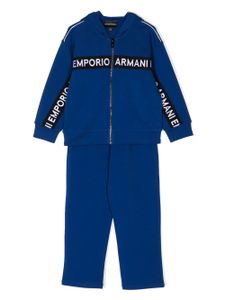 Emporio Armani Kids survêtement à logo imprimé - Bleu