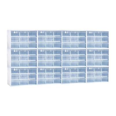 Sorteerbakjes spijkers/schroeven - 108x lades - 18.5 x 10 x 12 cm - opbergkastjes - ophangbaar - wit