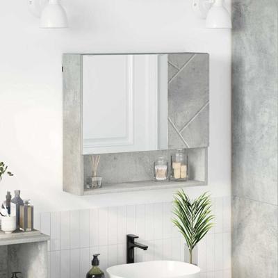 Spiegelkast met plank Betongrijs 59 x 17 x 55 cm Bewerkt hout