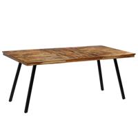 Eettafel 180x90x76 cm gerecycled teakhout en staal
