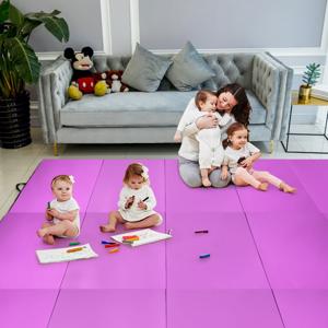 Zachte Opvouwbare Vloermat 240 x 116 x 5 CM Fitnessmat Gymnastiekmat met Handgrepen en Klittenband Sportmat voor Kinderen