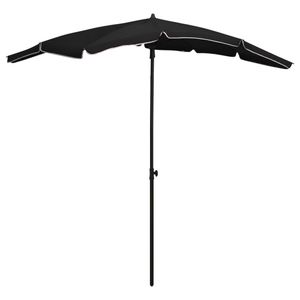 VidaXL Parasol met paal 200x130 cm zwart