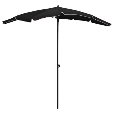 VidaXL Parasol met paal 200x130 cm zwart