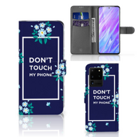 Samsung Galaxy S20 Ultra Portemonnee Hoesje Flowers Blue DTMP - thumbnail