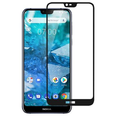 Volledige lijm volledige cover Screen Protector gehard glas film voor Nokia 7 1
