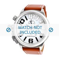 Danish Design horlogeband IQ12Q917 Leder Cognac 23mm + wit stiksel - thumbnail