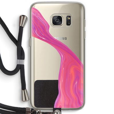 Paarse stroom: Samsung Galaxy S7 Transparant Hoesje met koord