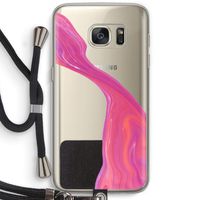 Paarse stroom: Samsung Galaxy S7 Transparant Hoesje met koord