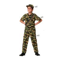 Soldaat/leger kostuum - camouflage - voor kinderen - 3-delig - Militair carnavalskleding