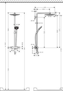 Hansgrohe Raindance Select S 300 2jet douchesysteem 2 hoofd(en) Chroom