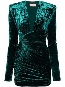 Alexandre Vauthier robe courte en velours - Vert