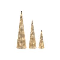 Kerstversiering DKD Home Decor Wit Gouden Natuurlijk 20 x 20 x 80 cm (3 Onderdelen)