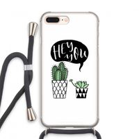 Hey you cactus: iPhone 7 PLUS Transparant Hoesje met koord