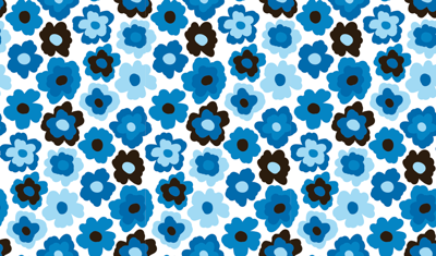 Blauwe klaproos vinyl tapijt bloemen en planten
