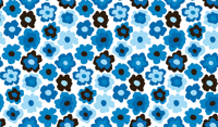 Blauwe klaproos vinyl tapijt bloemen en planten