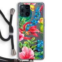 Papegaaien: Oppo Find X3 Transparant Hoesje met koord