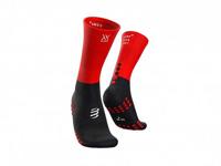 Compressport Mid Compression hardloopsokken zwart/rood