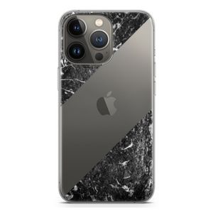 Zwart marmer: iPhone 13 Pro Transparant Hoesje