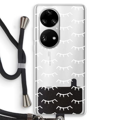 Wimpers: Huawei P50 Pro Transparant Hoesje met koord