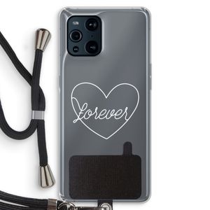 Forever heart pastel: Oppo Find X3 Pro Transparant Hoesje met koord