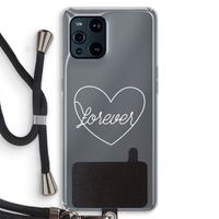 Forever heart pastel: Oppo Find X3 Pro Transparant Hoesje met koord