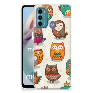 Motorola Moto G60 TPU Hoesje Vrolijke Uilen