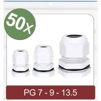 Quadrios 24CA416 Wartel PG7, PG9, PG13.5 Polyamide Wit 50 stuk(s)