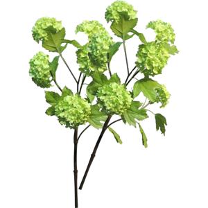 Kunstbloem Viburnum/sneeuwbal Roseum - 5x - 60 cm - groen - losse steel - kunst zijdebloemen