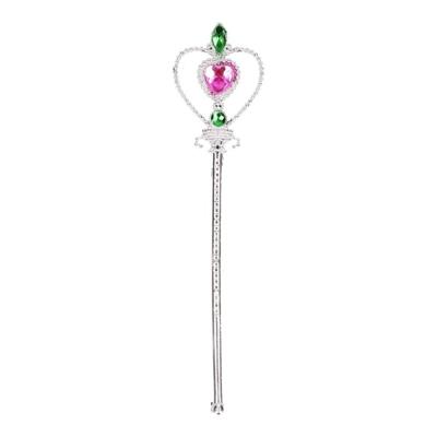 Prinsessen verkleed stafje - zilver - 32 cm - toverstaf - koningin/prinses - Carnaval Prinsessen verkleed stafje - zilver - 32 cm - toverstaf - koningin/prinses - Carnaval