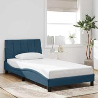 Bedframe zonder matras "Hanko" fluweel blauw 100x200 cm