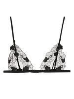 Kiki de Montparnasse soutien-gorge à fleurs brodées - Noir